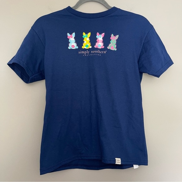 Simply Southern Other - Simply Southern Navy Tee with Colorful Bunny Row